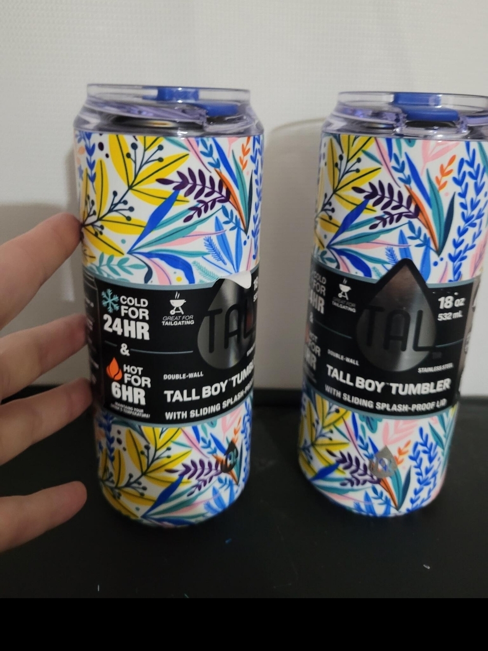 NWTs-Colorful Floral Tall Boy Tumbler - Set of 2